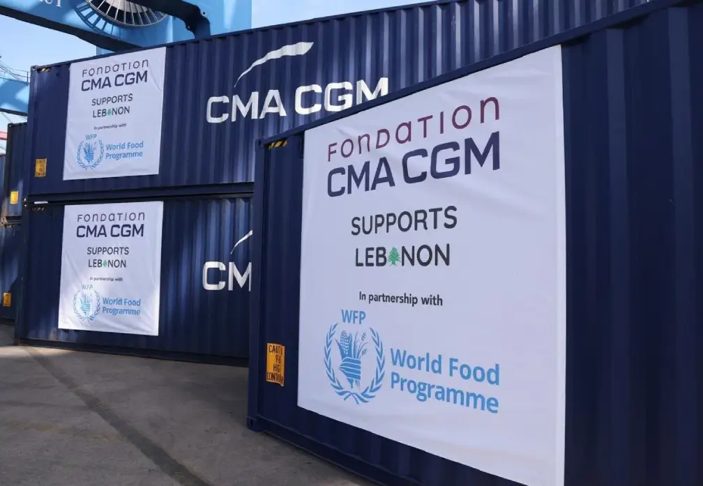 مبادرة إنسانية جديدة في لبنانFondation CMA CGM تنقل 1000 طن من المساعدات الإنسانية التابعة لبرنامج الأغذية العالمي
